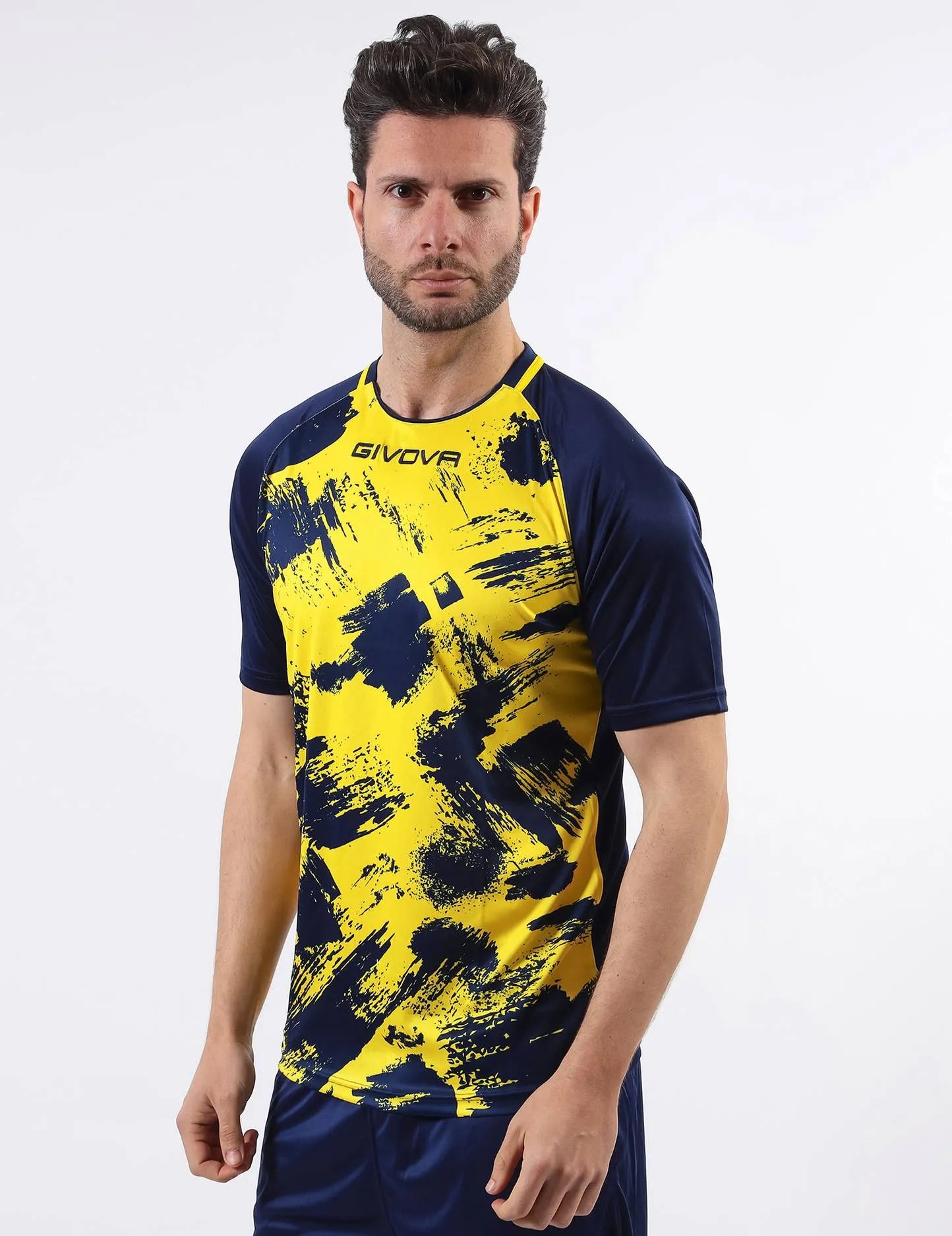 Sports T-shirt Givova Art Interlock Fluo Yell-blå Gul