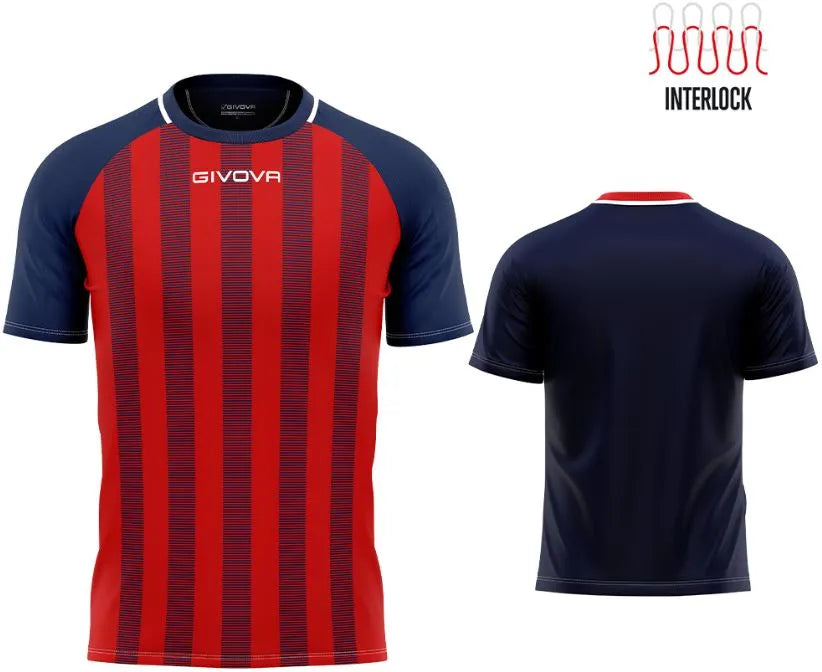 Tricou sport Givova Rugby Albastru-rosu Rosu