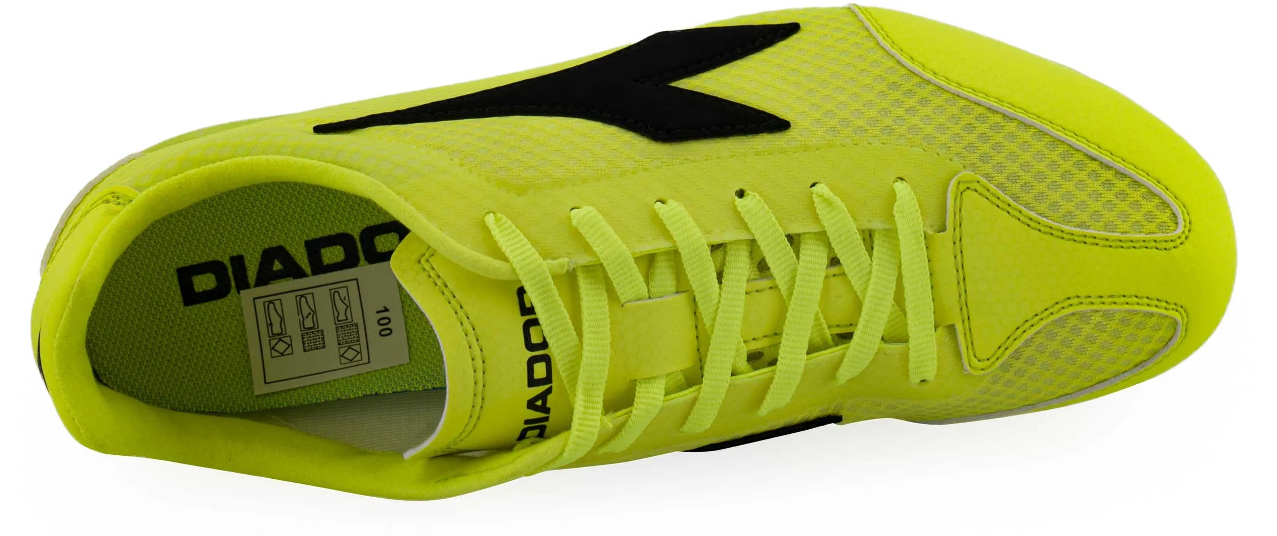 Diadora Mid Distance Spike fluogelbe Turnschuhe 44,5