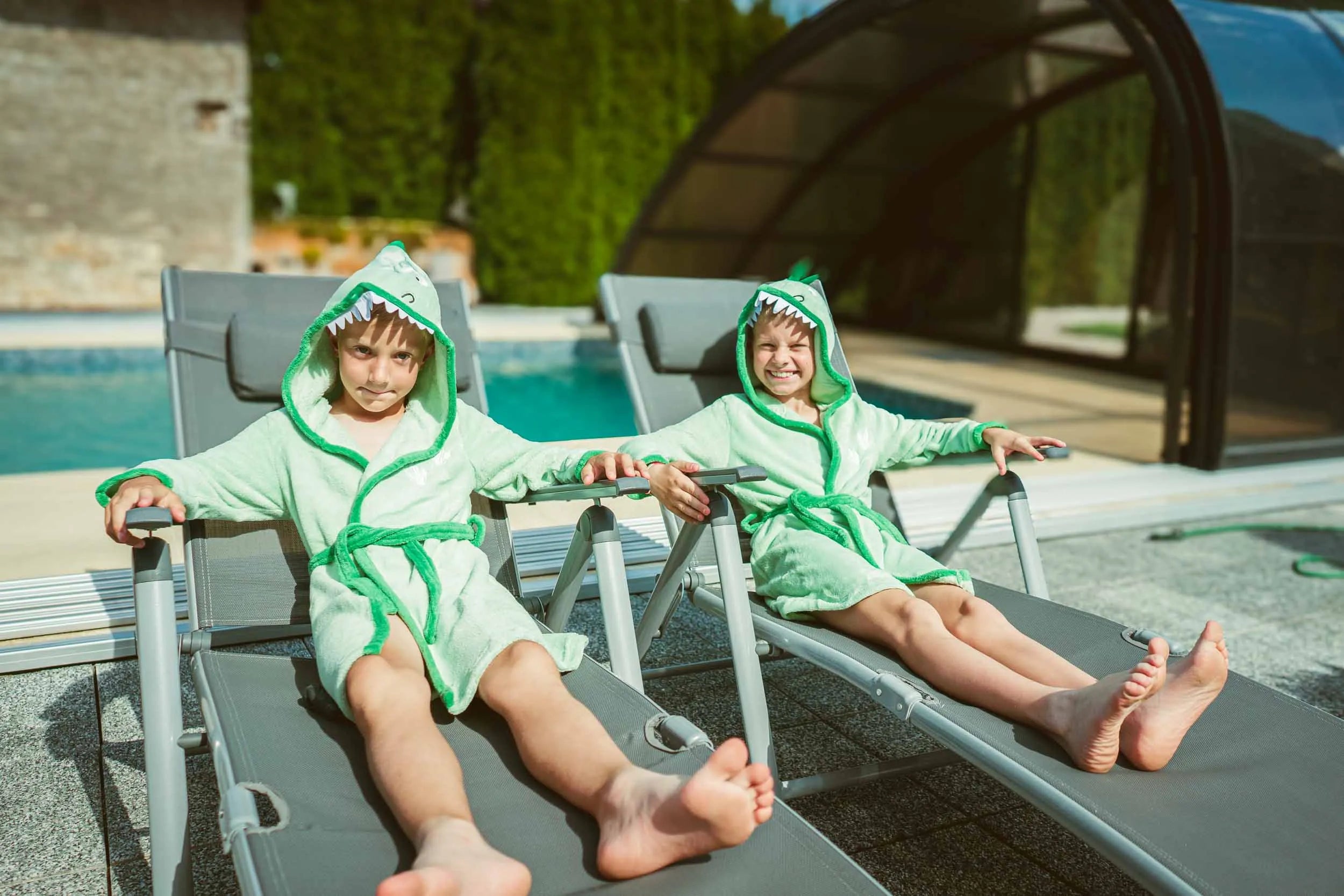 Children's Bathrobes Crocodile Green