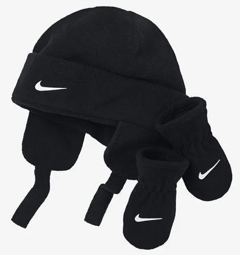 Set pălărie și mănuși Nike Baby Black