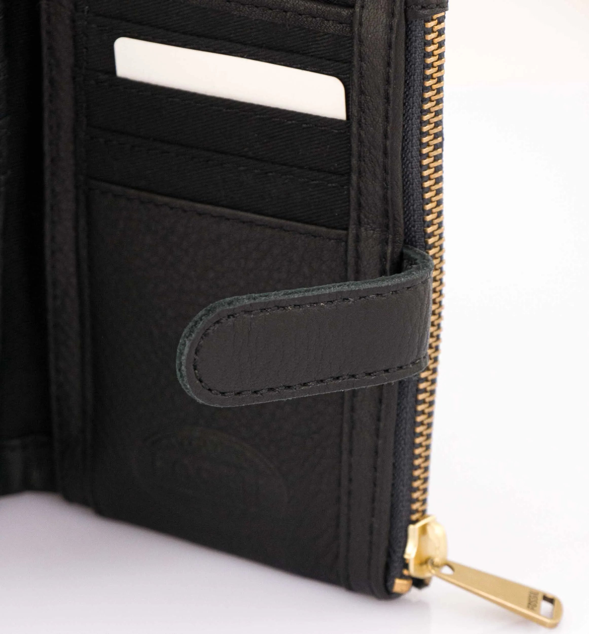 Portafoglio Fossil Wmns Erin Tap Multifunzione Nero Nero