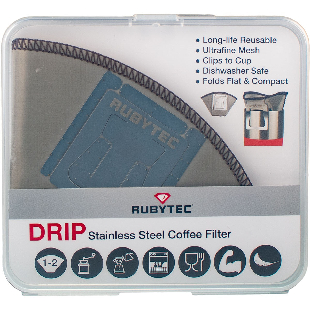 Rubytec Drip Stainless Steel Coffee Filter Silver
