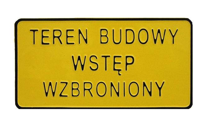 Board 15*29cm Construction Area No Entry