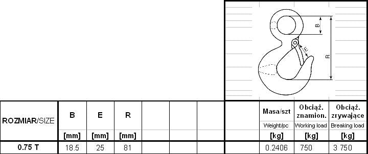 Hook With Eye And Safety 750kg Gm-huz