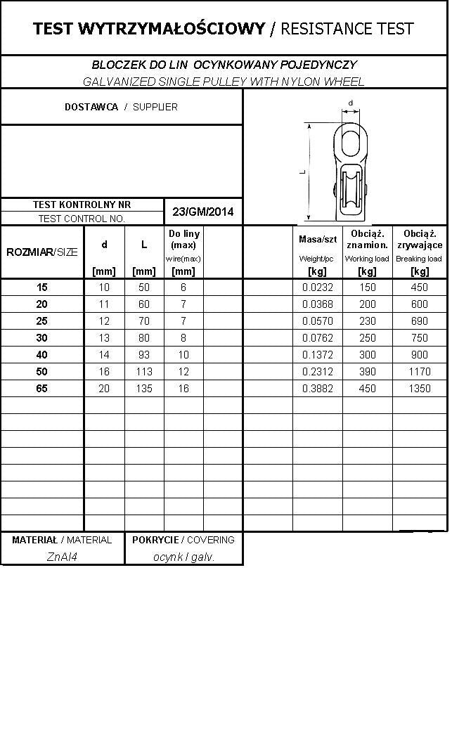 Single Fixed Rope Pulley 30mm