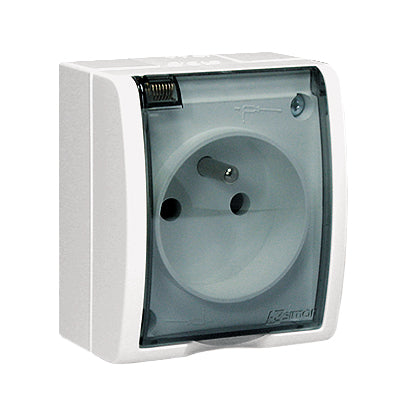 Aquarius Hermetic Socket 1-gang With/with Ip54 Smoke Class White