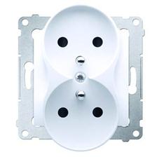 Basic Module Double Socket With/without 16a White