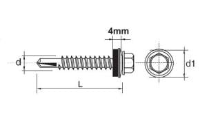 Impax Self-drilling Screw With Epdm Galvanized 6.3*25mm #6mm