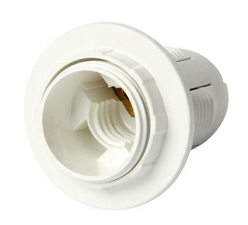 Plastový držák lampy s kroužkem E14 bílý