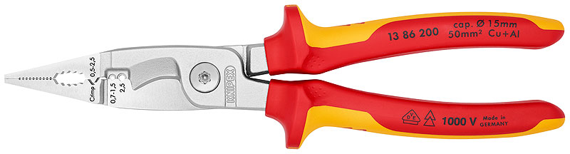 Pinza per installazione elettrica isolata 200mm
