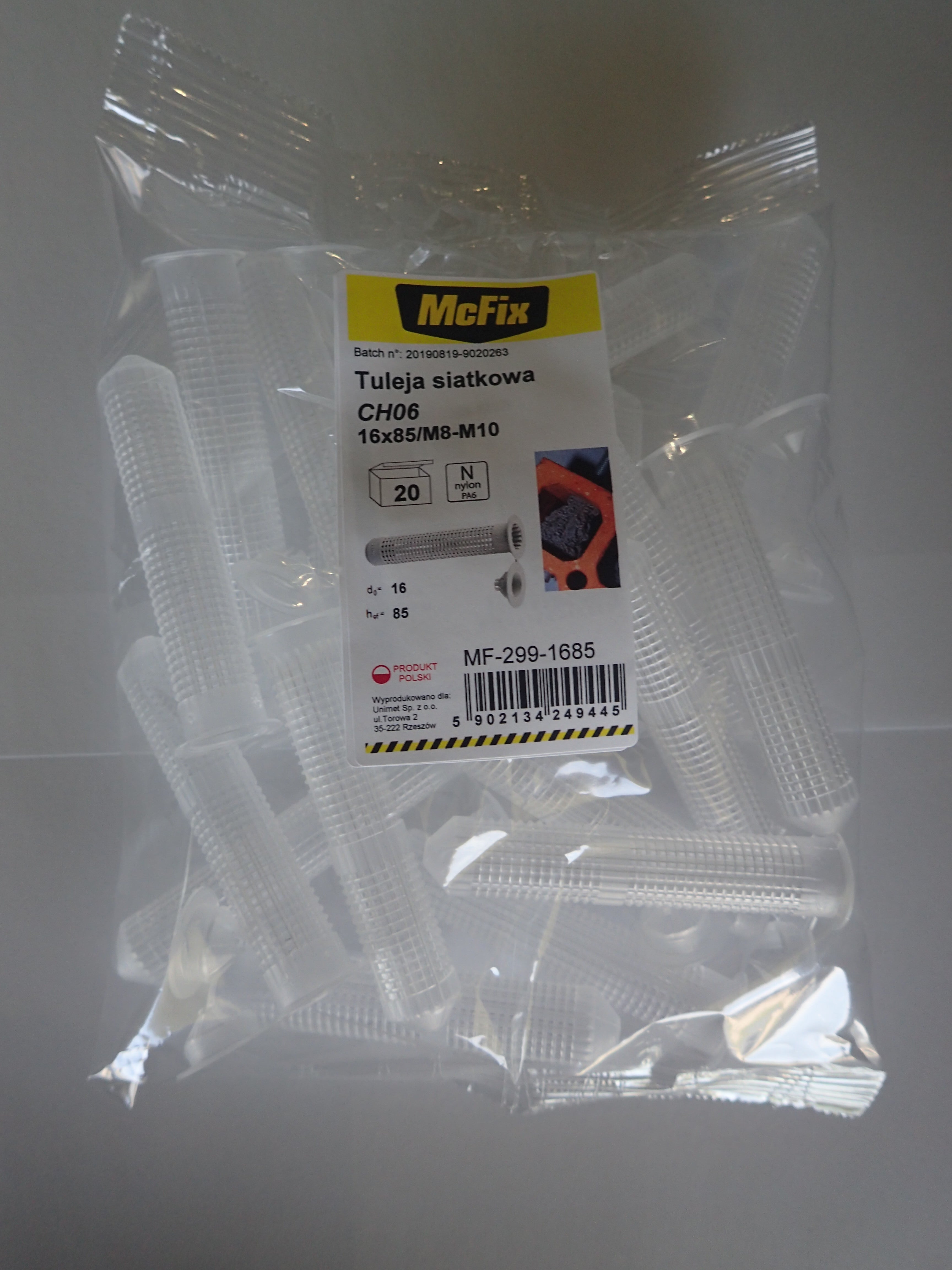 Plastic Mesh Sleeve For Resins 16*85mm 20pcs