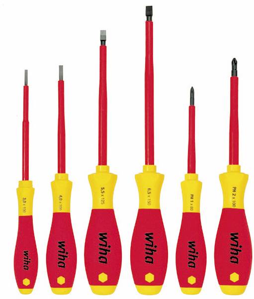 Zestaw wkrętaków elektrycznych płaskich Softfinish, 6 sztuk