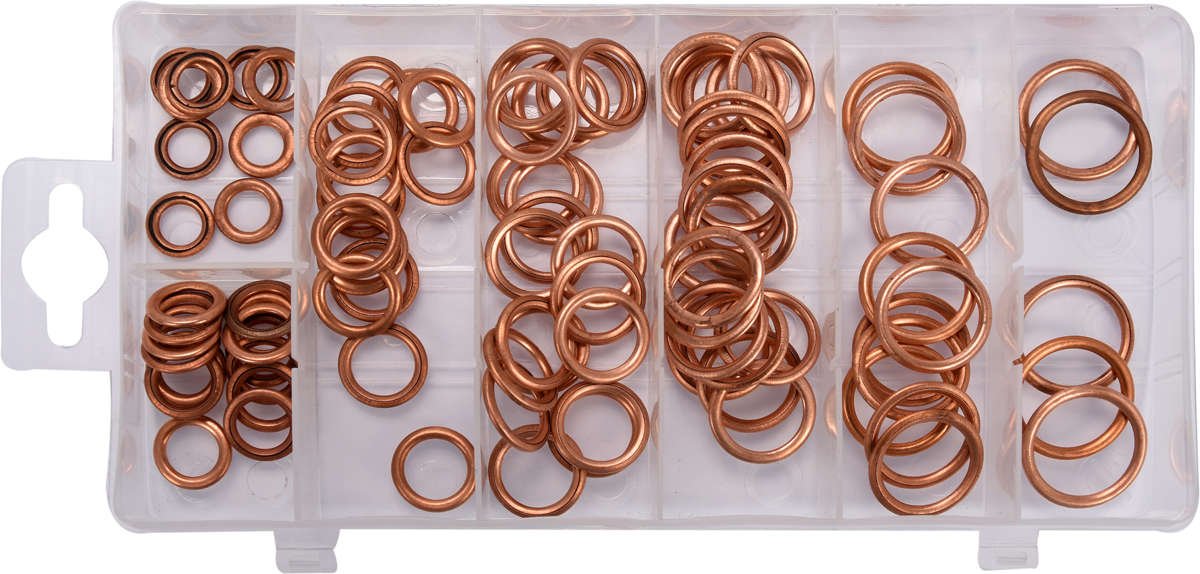 Set geblazen koperen ringen 95 stuks, gemengd formaat