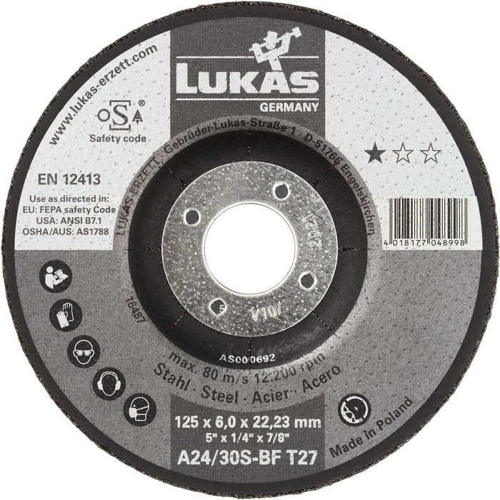 Disco Convexo T27 125*6.0*22 A24/30s-bf Premiumflex