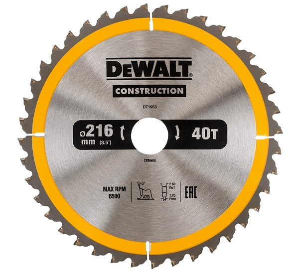 Circular Saw Blade For Wood 216/30mm 40 Teeth