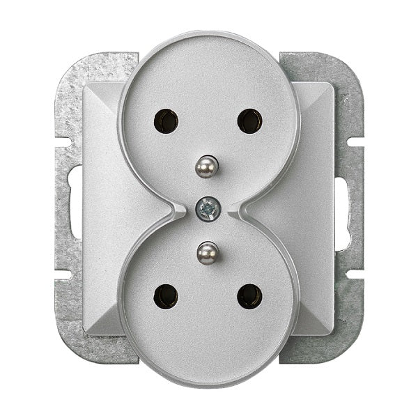 Pearl Double Socket P/t Z/u Silver