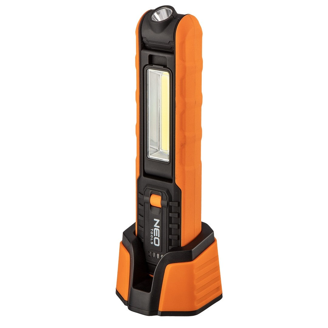 Batterie-Werkstattlampe 500 Lm Cob + Taschenlampe + Sockel