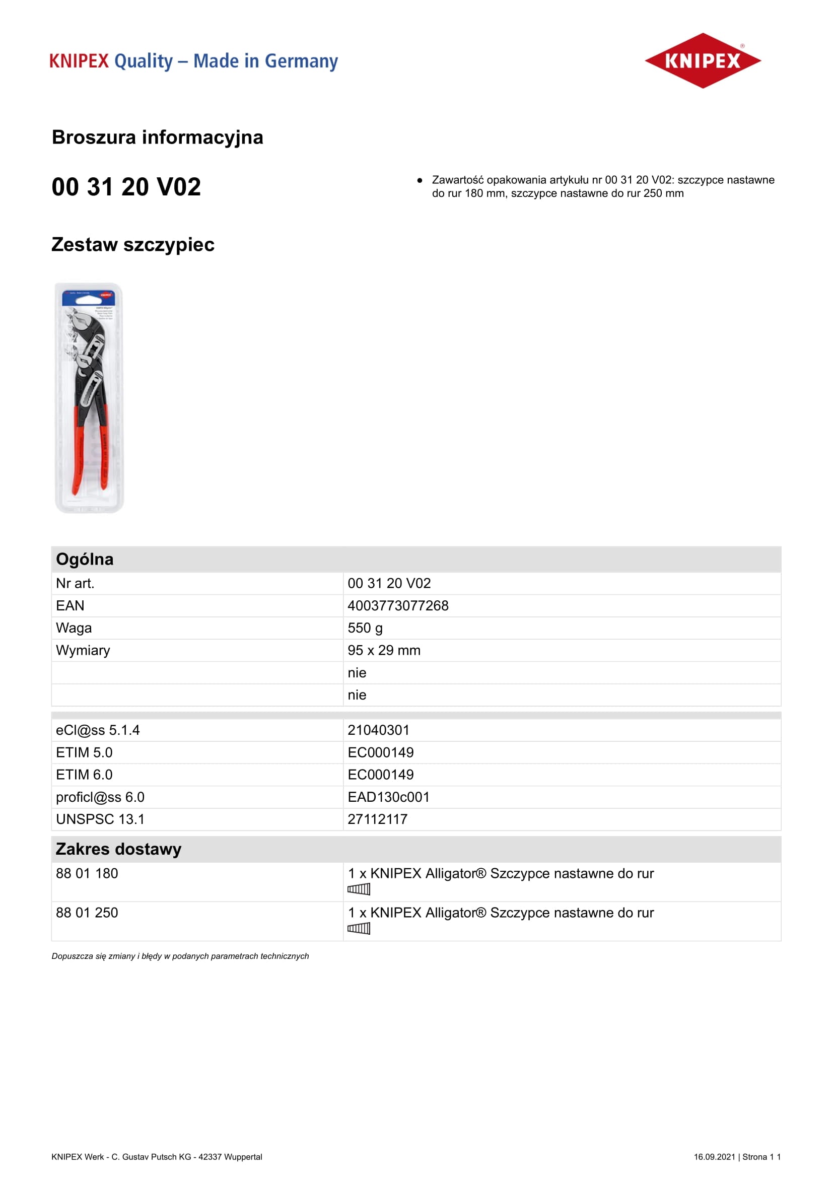 Pinze Per Tubi Regolabili Alligatore Set 2 Pz.