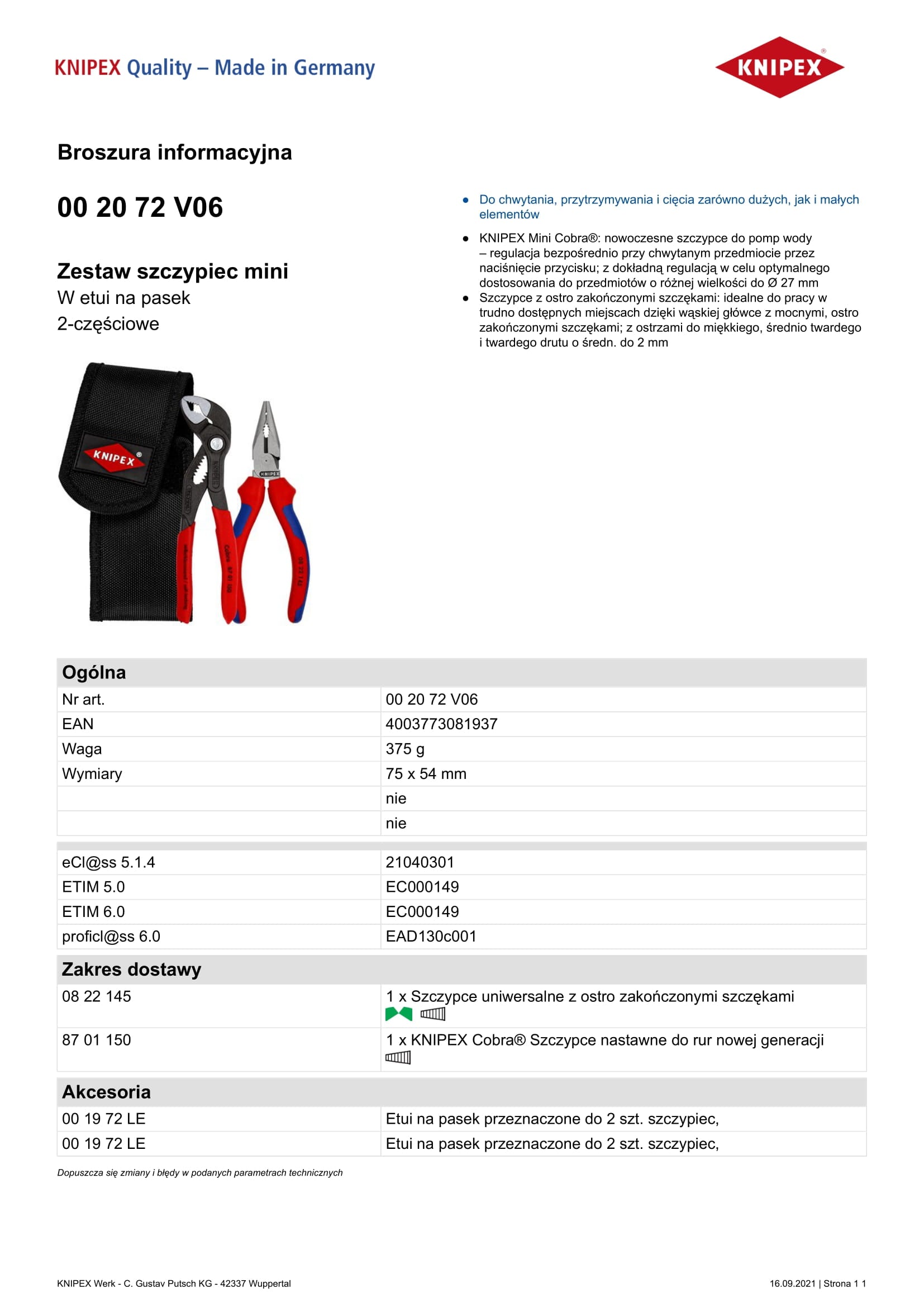 Set Mini Pinze In Custodia Da Cintura 2 Pz.