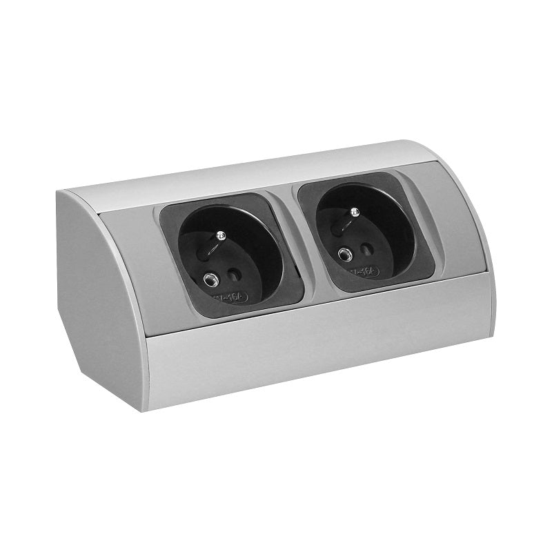 Prise Meuble 2x2p+z Argent