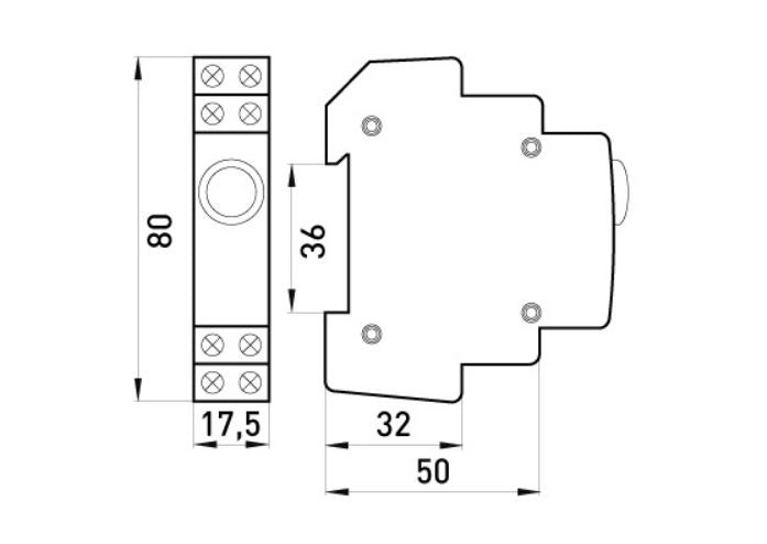 Signallampe für DIN-Schiene E.i.din.220 Rot
