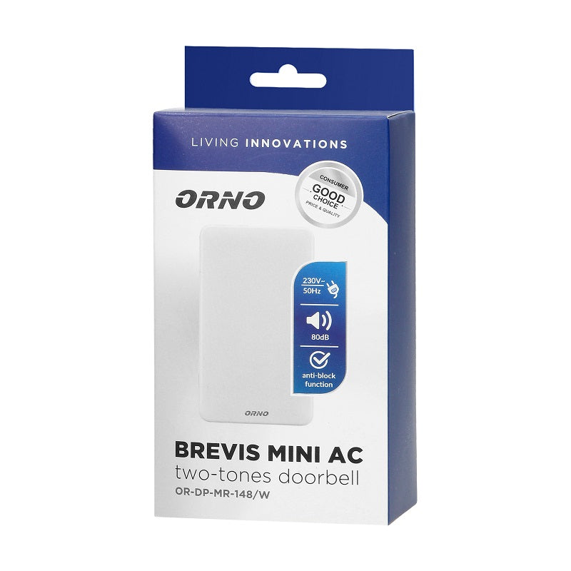 Electromechanical Two-tone Bell 230v White Brevis Mini