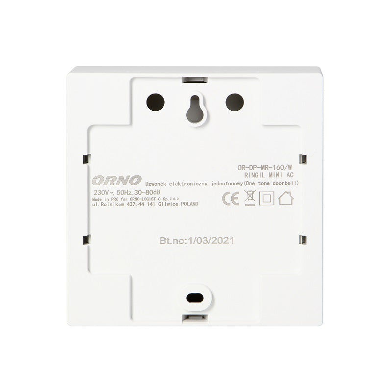 Electronic Bell Single Tone 230v White Ringil Mini