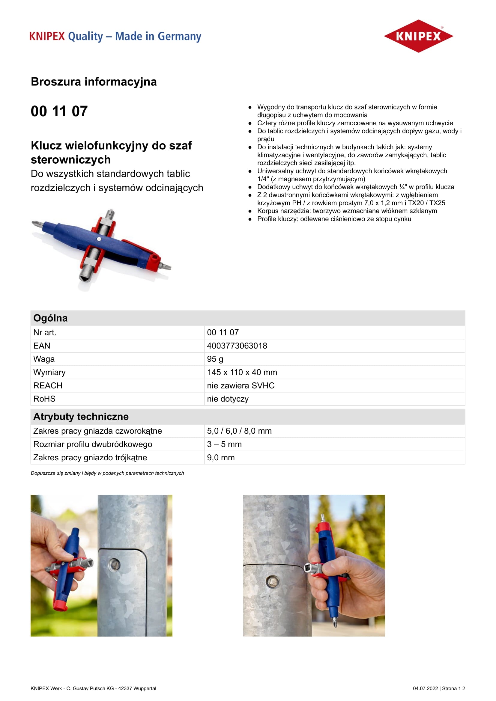 Multifunktionsschlüssel für Schaltschränke