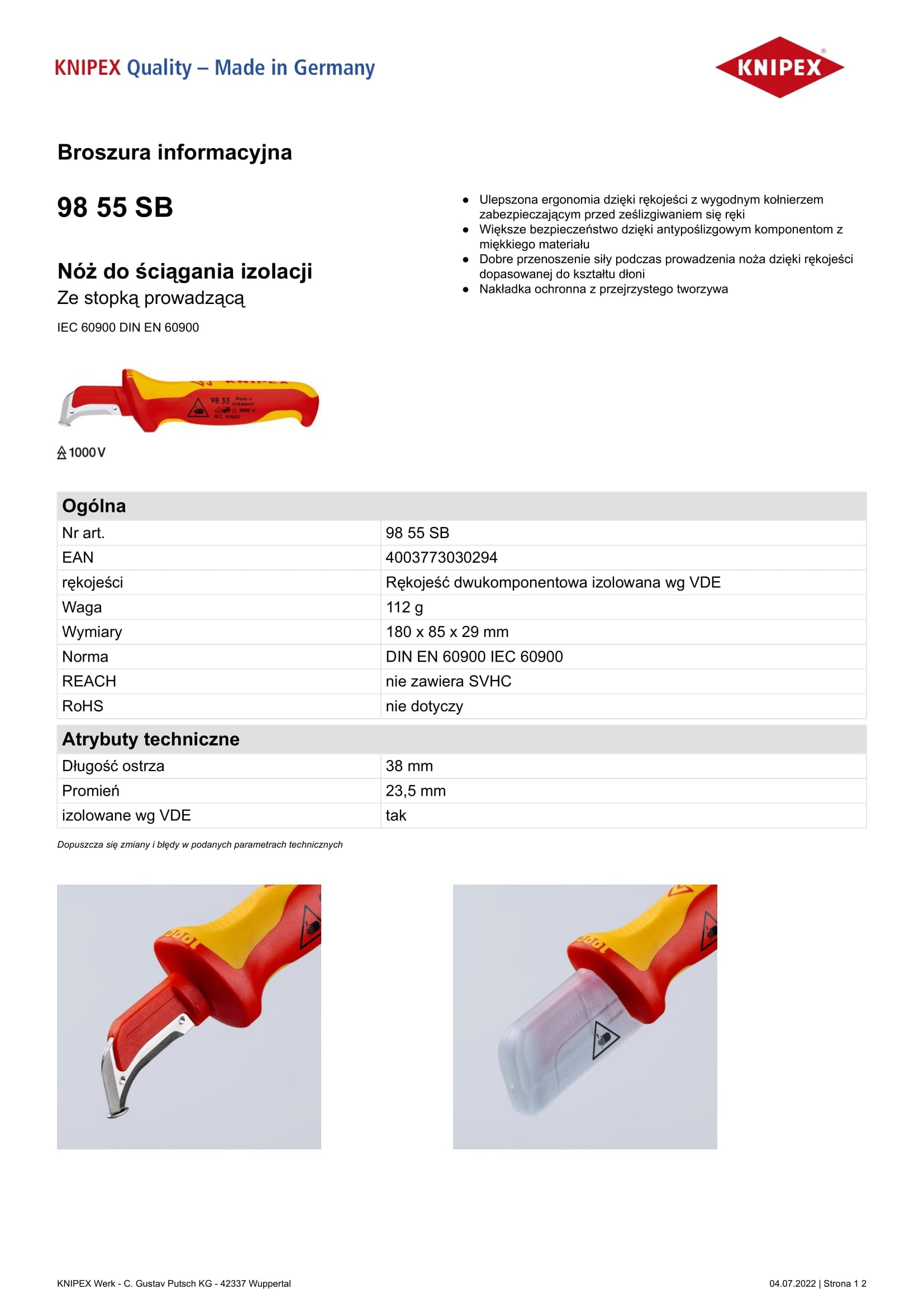 Odizolovač drátu s vodicí patkou 180 mm