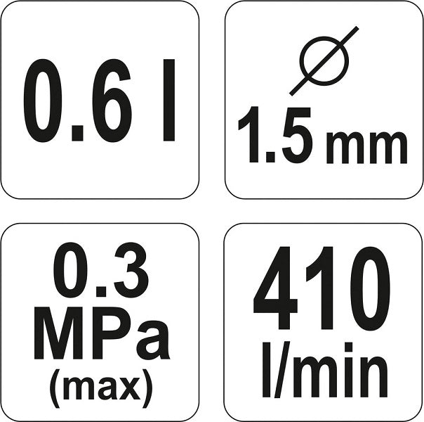Hvlp Spraypistol 0,6l 1,5mm
