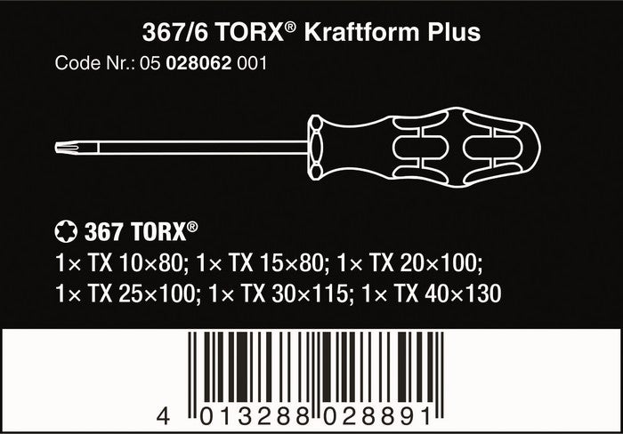 Kraftform Screwdriver Set + Hanger 6 Pieces