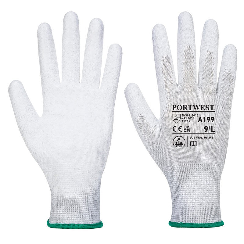 Pu Coated Antistatic Gloves A199 Size M