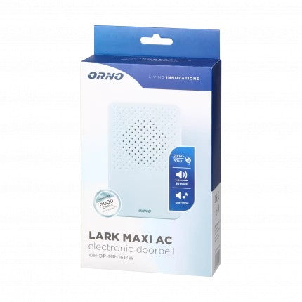Trådbunden elektronisk dörrklocka Orno Lark Maxi Ac White