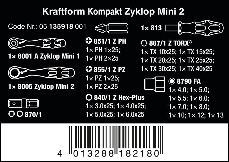 Juego de herramientas de vaso Zylkop Mini 2 27 piezas