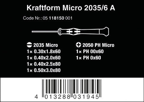 Zestaw wkrętaków Kraftform Micro 6 szt.