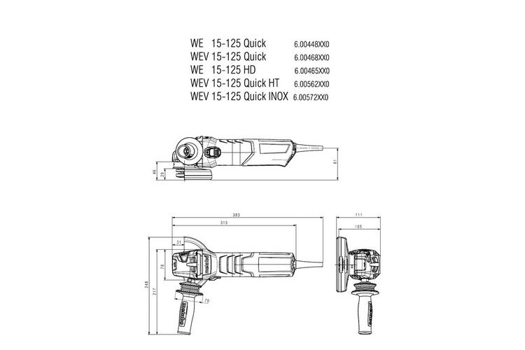 Haakse slijper 125 mm Wev 15-125 Quick Ht