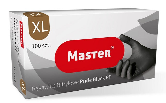 Black Nitrile Gloves Master Pride Size Xl