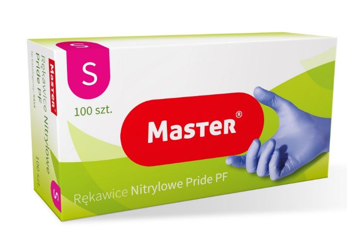 Blauwe nitrilhandschoenen Master Pride maat S
