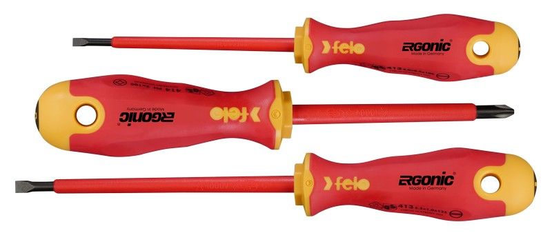 Set Of 3 Felo-ergonic Vde Screwdrivers