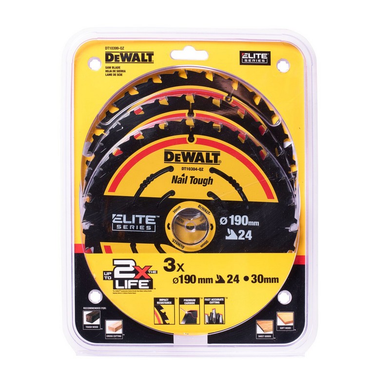 Elite Wood Circular Saw 190*30mm 24 Teeth 3-pack