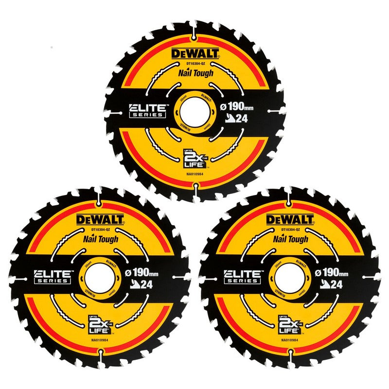 Elite Wood Circular Saw 190*30mm 24 Teeth 3-pack
