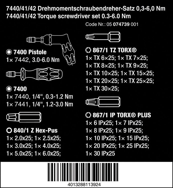 Zestaw wkrętaków dynamometrycznych 0,3-6,0nm 27szt