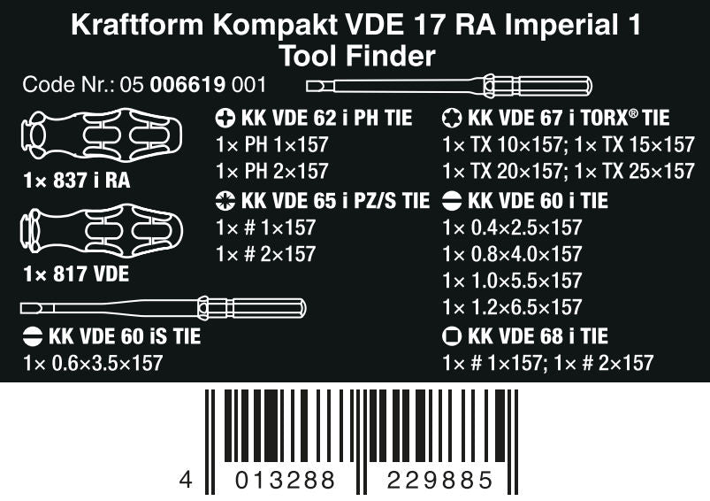 Kraftform Kompakt Vde 17 Ra Set Ratchet Function 17 Pcs.