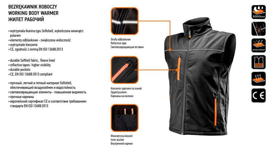 Méid Muinchille Oibre Softshell Xl