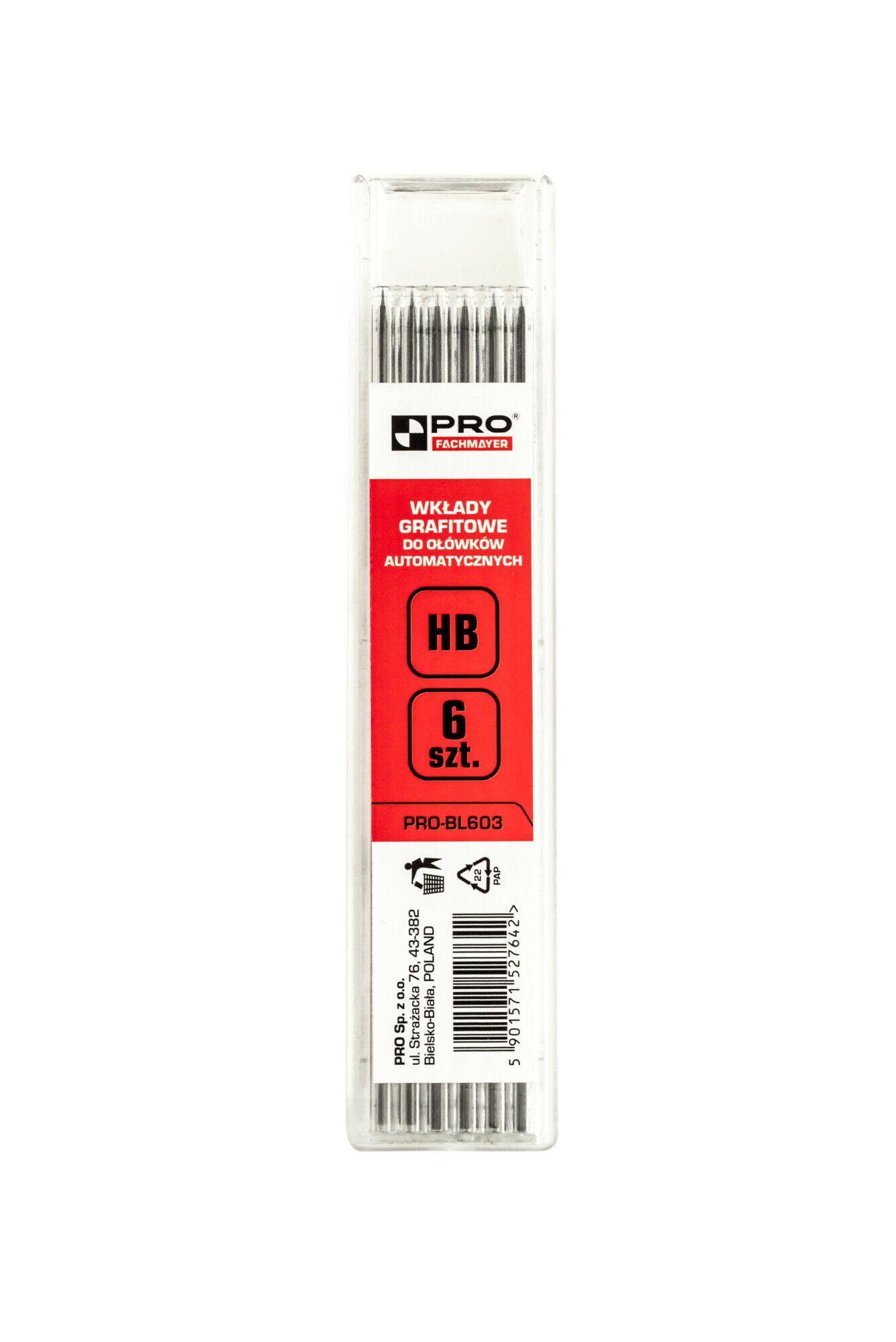 Recharges graphite pour porte-mine 6 pièces.