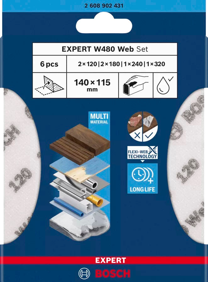 Expert Schuimschuurblad 115*140mm B480 Set 6st