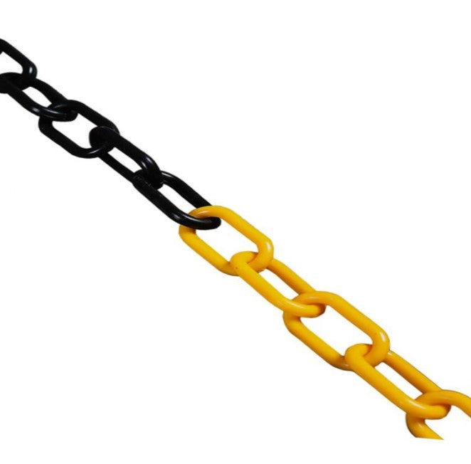 Žluto-černý plastový řetěz 6*29mm 25mb cívka