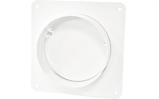 Rund kanalkoppling med backventil och 100 mm fläns