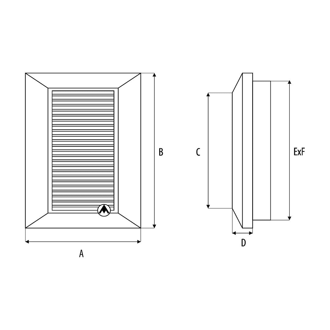Duo Smart Ventilationsgitter 90*240